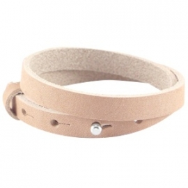 LC Armband Dubbel Nubuck Leer 10mm Sandstone Brown