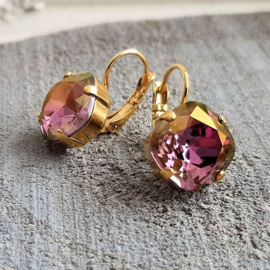 Oorbellen Square met Swarovski Crystal Lilac Shadow