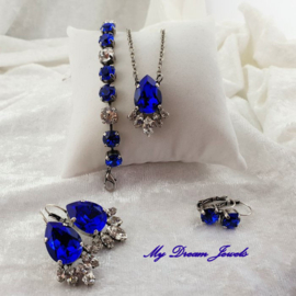 Luxe Ketting met Swarovski Majestic Blue/Crystal