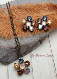 Ketting Flower Autumn Shimmer met Swarovski Crystal