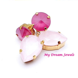 Oorstekers Crystal Lovely Pink