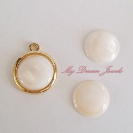 Schelp Cabochon White 20mm