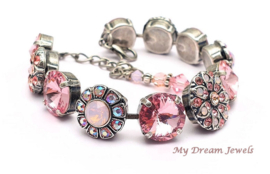 Luxe Armband "Pink Flower Dreams" met Swarovski Crystal