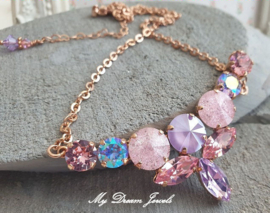 Fancy ketting Sweet Crushed Pink & Violet