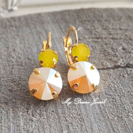 Oorbellen met Swarovski Yellow Opal & Yellow Opal Shining