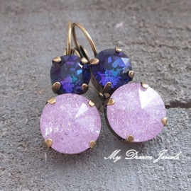 Oorbellen Magical Purple & Crushed Violet met o.a. Swarovski Crystal