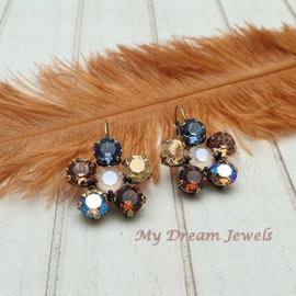 Oorbellen Flower Autumn Shimmer met Swarovski Crystal