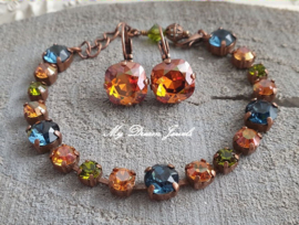 Oorbellen Square met Swarovski Crystal Copper