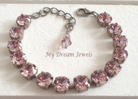 Armband  Light Amethyst met Swarovski Crystal