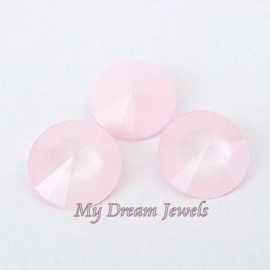 Swarovski 1122 Rivoli Crystal Powder Rose 12mm