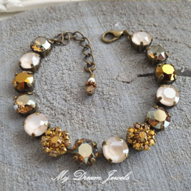 Armband  Ivory Gold Bronze met Swarovski Crystal
