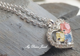 Ketting Crystal Hart "Happy Spring" met Swarovski