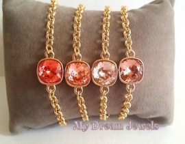 Armband Charina Coral Blush met Swarovski Crystal