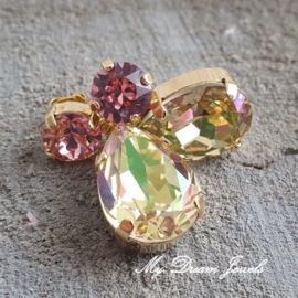 Oorstekers "Light Rose Luminous " met Swarovski Crystal
