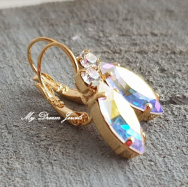 Oorbellen Navette met Swarovski Crystal & Crystal AB