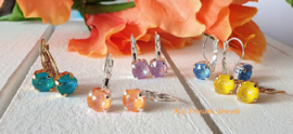 Oorbellen met Swarovski Peach Delite