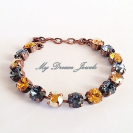 Armband Denim Gold Sunshine met Swarovski Crystal