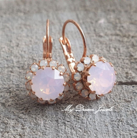 Oorbellen met Swarovski Rose Water Opal & White Opal