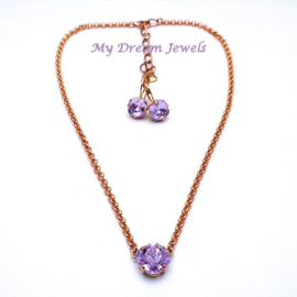 Ketting  Square met Swarovski Crystal Violet