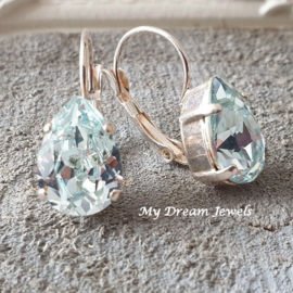 Oorbellen Belle met Swarovski Druppel "Light Azore"