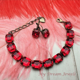 Armband Lady in Red met Preciosa Crystal