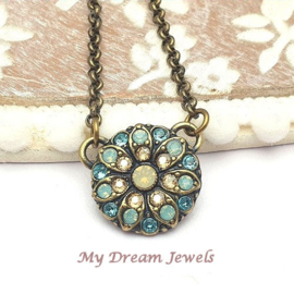 Ketting Flower Golden Pacific met Swarovski Crystal