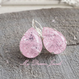 Oorbellen Anne " Crystal Light Pink Crushed "