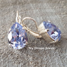 Oorbellen Belle met Swarovski Druppel "Provence Lavender"