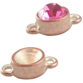 DQ Connector Champagne Rosékleurig voor Swarovski puntsteen SS39