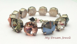 Armband Blush Rose,Grey met Swarovski Crystal