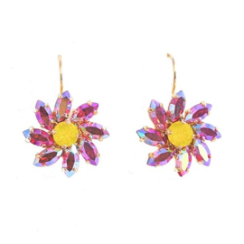 Oorbellen Daisy Flower  Sun of Fire met Swarovski Crystal