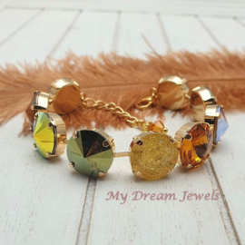 Armband Autumn Mix Golden Topaz & Green met o.a. Swarovski Crystal
