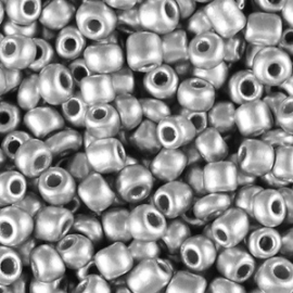 Rocailles Mat Metallic Zilver grijs 4mm 