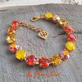 Armband Alison "Sun of Fire" met Swarovski Crystal