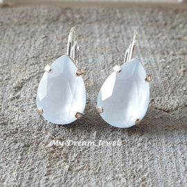 Oorbellen met Swarovski Druppel Crystal Powder Blue