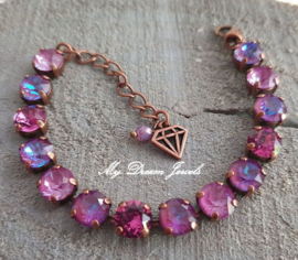Armband Alison " Burgundy Orchide  " met Swarovski Crystal