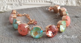 Armband Crystal Peach Mint Delite
