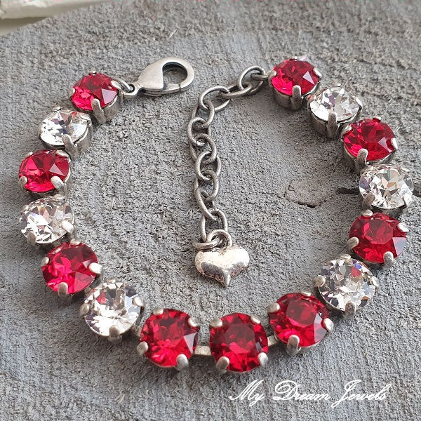 Armband Alison "Sparkle Red" met Swarovski Crystal