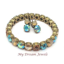 Stretch Armband Golden Pacific Glow met Swarovski Crystal