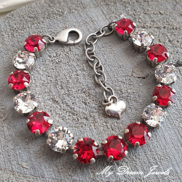 Armband Alison "Sparkle Red" met Swarovski Crystal