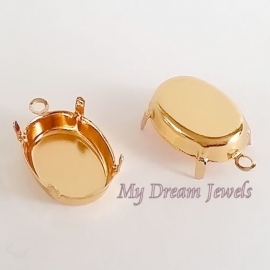 DQ Hanger Ovaal Goudkleurig voor Swarovski Ovaal 14x10mm