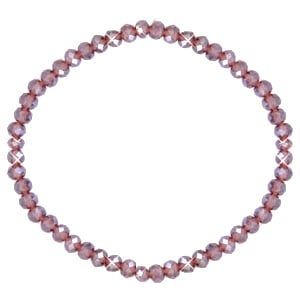 Basis Armbandje met Facetkralen Light Purple Pearl Shine