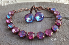 Oorbellen Square met Swarovski "Crystal Burgundy Delite "