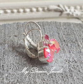 Oorbellen Fem met Swarovski "Rose & Crystal Coral Glow "