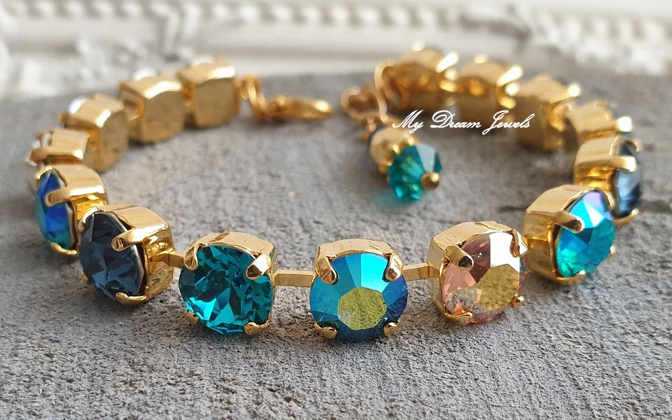 Armband Alison " Montana Zircon Sunshine " met Swarovski