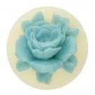 Cabochon Bloem Licht Geel en Licht Blauw