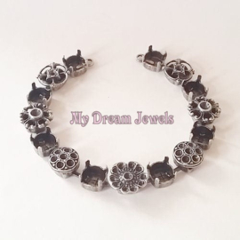 Luxe DQ Armband  voor Swarovski puntsteen SS39, PP24,PP18 en PP14