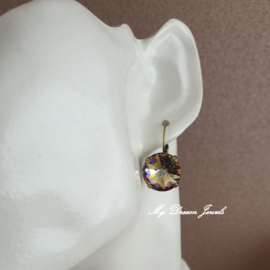 Oorbellen Rivoli met Swarovski Crystal Peacock Eye