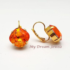 Oorbellen Square met Swarovski Crystal Fire Opal