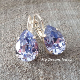 Oorbellen Belle met Swarovski Druppel "Provence Lavender"
